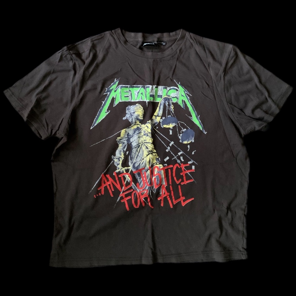 Metallica '...And Justice for All' Graphic Tee - Black with Green & Red Print